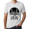 Men’s Vintage Tee Shirt Graphic T Shirt Softball Since 2035 Vintage White