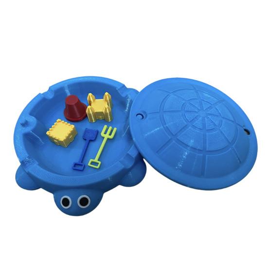 Мини Песочница-Черепаха с Крышкой Песок Мини Инструменты Аксессуары 3D-Печать Черепаха Ящик для Хранения Песка Круглый Контейнер Детская Летняя Пляжная Игрушка