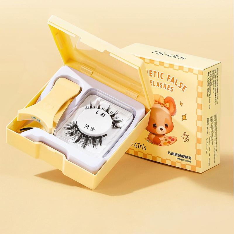 Набор магнитных ресниц Hot Magnetic Eyelashes Set, 1 пара, многоразовые, не требуют клея, с магнитным пинцетом, завивающиеся искусственные ресницы, инструмент для макияжа.