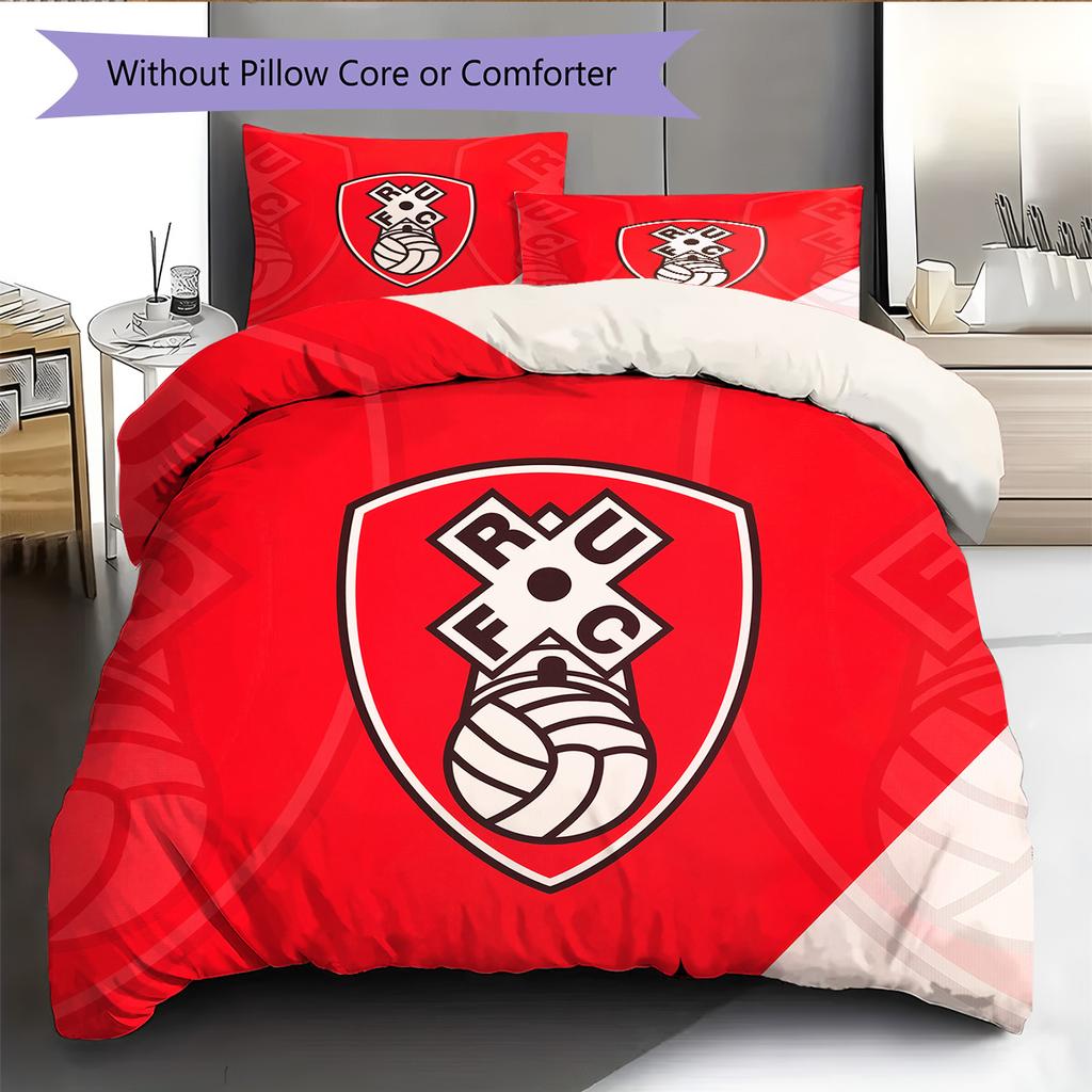 Rotherham United F.C. Pattern Bedding Quilt Set Home Decoration Gift (1 * duvet cover + 2 * pillowcase without core)