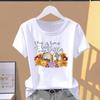(Asian Size) Graphic Tee T Shirt Flower Letter Trend Cute Sweet Clothing Lady Casual Fashion Print Female Casual Women's Top Short Sleeve T-shirts