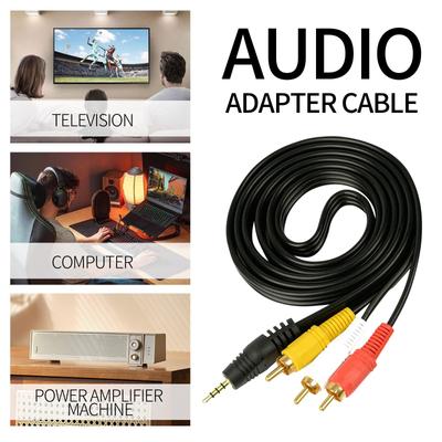 AV-аудиокабель 3,5 мм One Minute Three Color для компьютера, мобильного телефона, телевизионной сети, DVD-приставки, 3RCA видеокабель для подключения 1,5 м