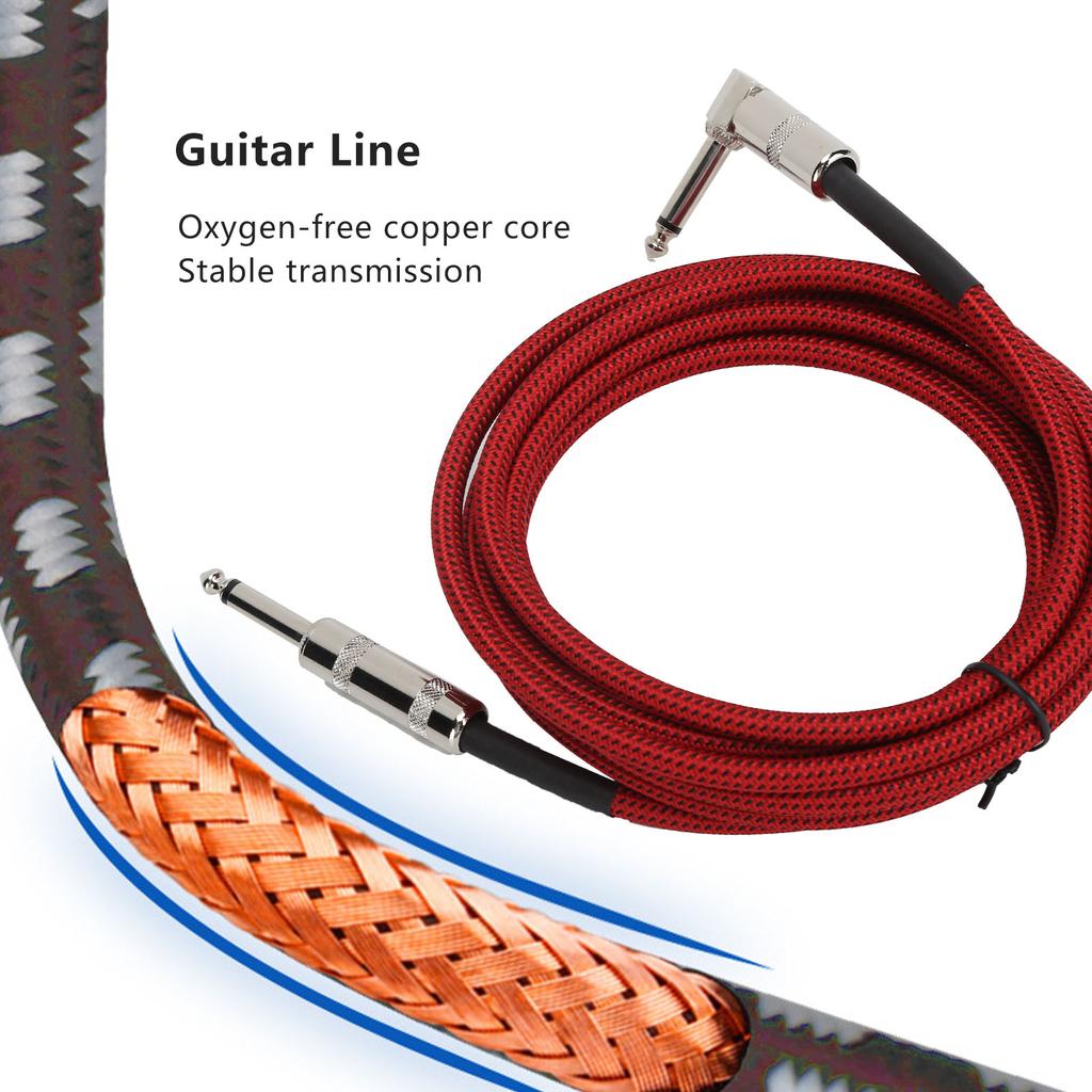 JORINDO Electric Guitar Amp Cable 6.35mm Musical Instrument   Cord Connection 1/4in Red