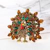 Clothing Brooch Portable Versatile Stylish Peacock Rhinestone Animal Brooch for Women
