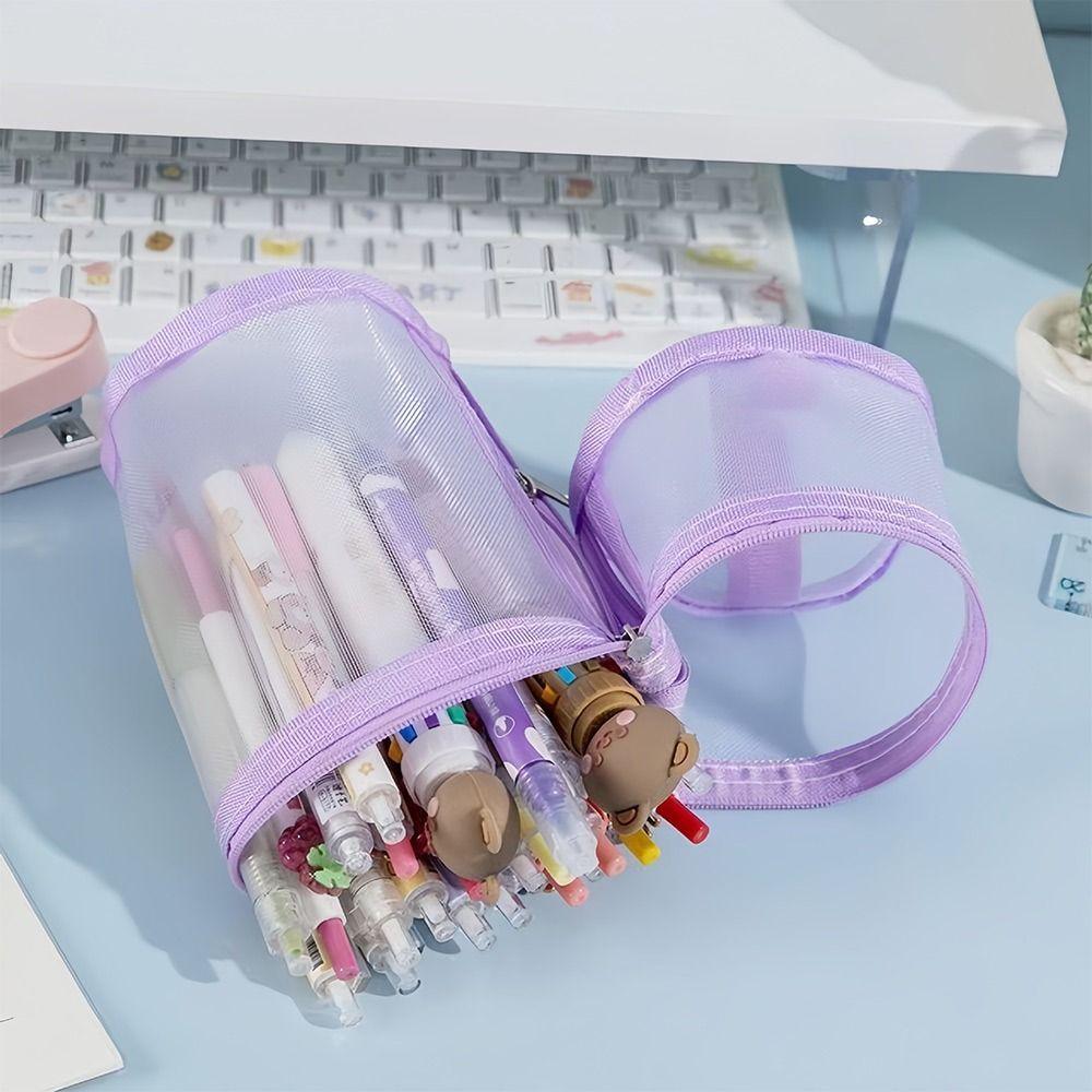 Цилиндрический пенал Двухцелевая сумка для канцелярских товаров Высококачественный пенал Школа Офис