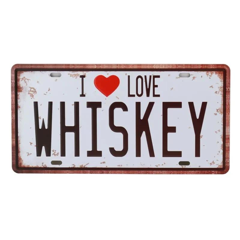 Я люблю водку, пиво, тарелку, металлическую пластину, номер автомобиля, жестяные вывески, бар, паб, кафе, домашний декор, металлическую вывеску, человек, пещеру, гараж, таблички для рисования C13