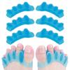 4 пары разделителей для пальцев ног из силикагеля, разделители для 2 пальцев, коррекция, облегчение боли при вальгусной деформации, ортопедический инструмент, синий, средний размер
