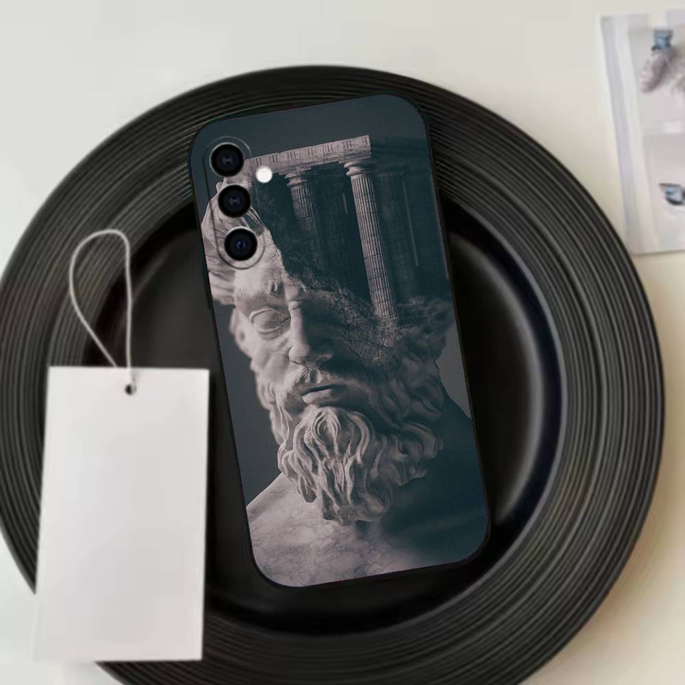 Renaissance A-Art Phone Case Black Silicone Soft For Samsung Galaxy A73,A72,A71,A70,A53,A52,A51