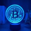 Акриловый 3D ночник «Эйфелева башня Bitcoin» с сенсорным управлением и пультом, семицветное питание от USB/батареек.