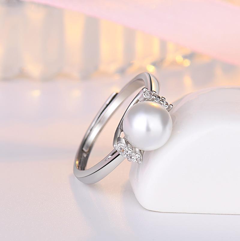 Chic Pearl Open Ring - Artistic and Sweet Style for Women