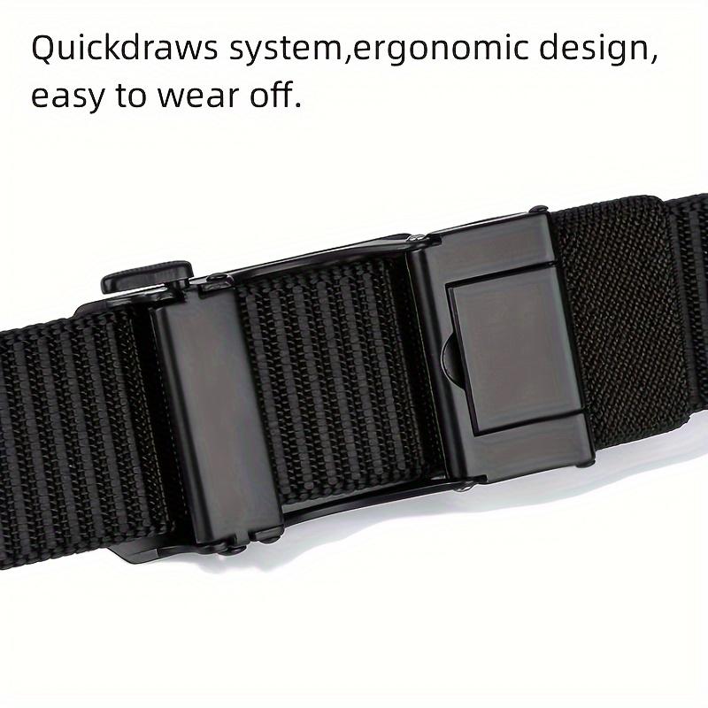 New Automatic Buckle Belt, Canvas Tactical Workwear Casual Outdoor Military Training Pants Belt For Men