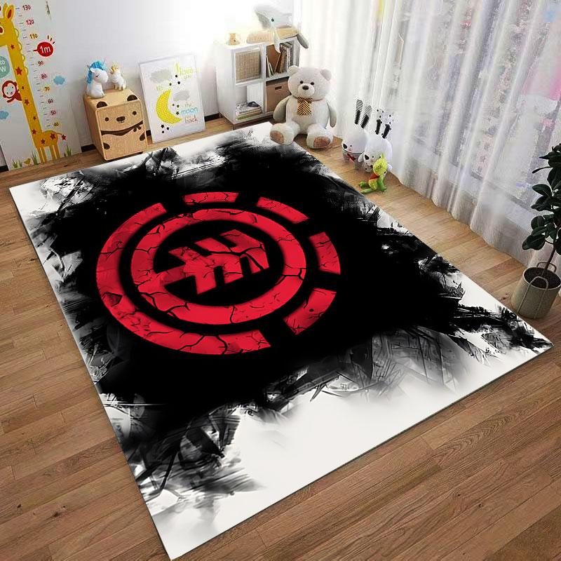 Red Cracked Symbol on Black suitable as a non-slip mat for the living room or bedroom sofa