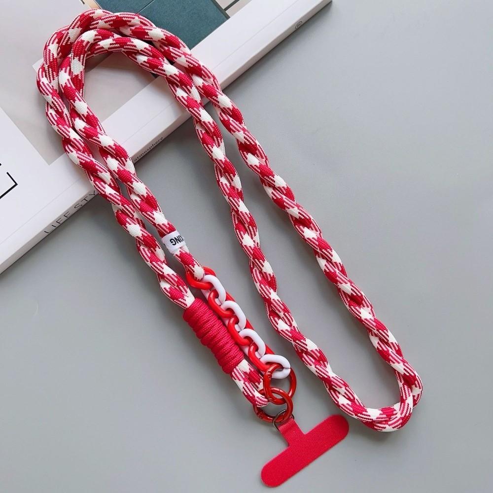 Nylon Braided Phone Lanyard Dopamine Crossbody Hanging Rope  Phone Charm Accessories