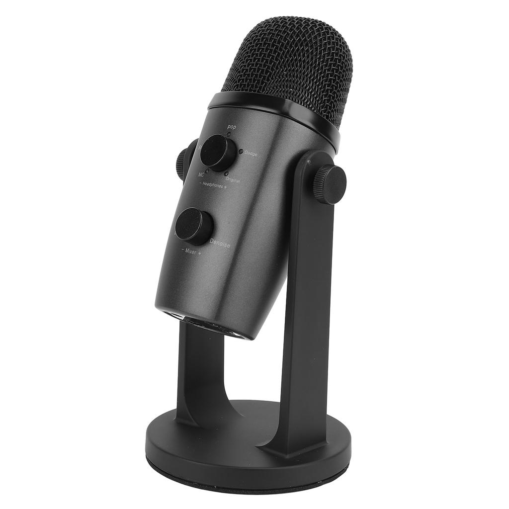 Игровой микрофон USB ПК конденсаторный микрофон с креплением на амортизаторе Функция быстрого отключения звука Вращающаяся ручка усиления для