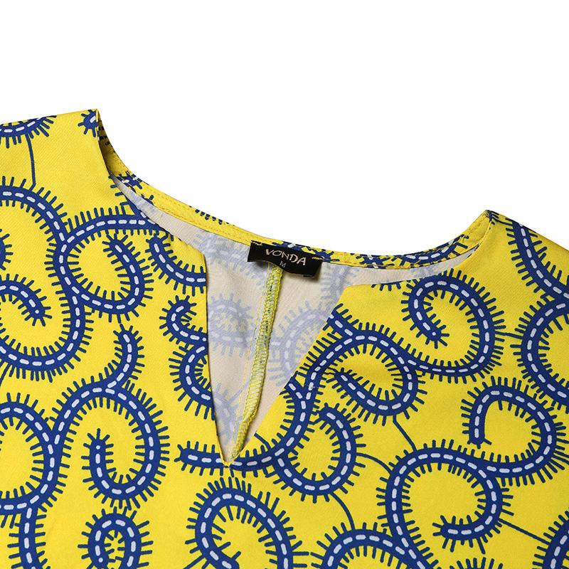 Women Large Size Round Neck Short Sleeve Printed Loose Blouse