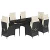 VidaXL Ensemble à Manger de Jardin avec Coussins 7 pcs, Table et Chaises avec Dossier Réglable, Meubles d'Extérieur, 3213161