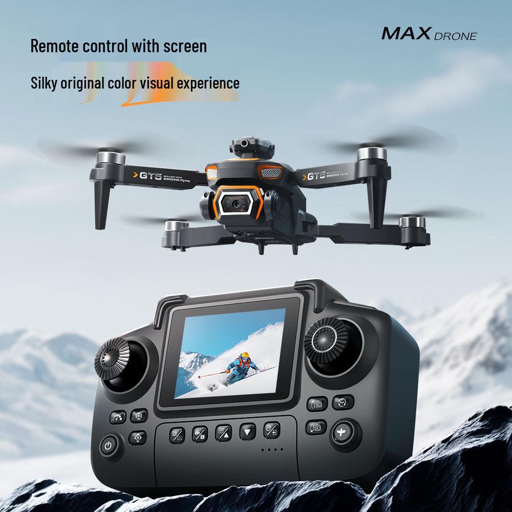 Дрон GT5MAX с контроллером с экраном: Квадрокоптер-игрушка с оптическим позиционированием и бесколлекторным двигателем