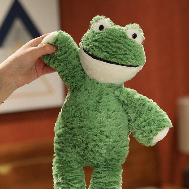 36 см кавайная плюшевая плюшевая лягушка с улыбкой, милая одежда, плюшевые куклы-лягушки, пушистая подушка с животными, детский рождественский подарок
