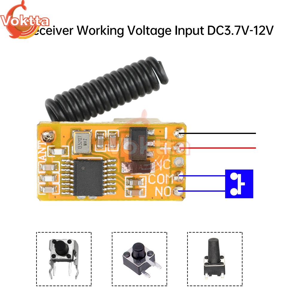 DC 3.7-24V 433mHz Mini Remote Control Switch Relay EV1527 Transmitter Module Normally Open and Normally Closed Wireless Module