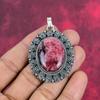 Роскошный кулон из чистого серебра 925 пробы с родонитом, кулон ручной работы с драгоценными камнями для подарка на День благодарения