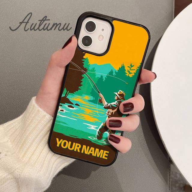 Рыба Повтор Персонализированное Имя Карп Чехол для Телефона для iPhone 17 Air 15 16 16e 11 12 13 14 Pro Max Plus Чехол coque Fundas