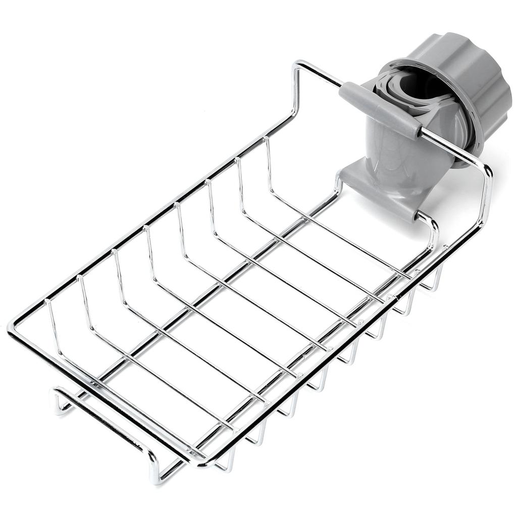 Подвесная стойка для хранения на раковину, зажим для крана из нержавеющей стали, полка для сушки, органайзер для кухонных тряпок