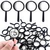 26Pcs 5cm Black Plastic Magnifiers - Portable Handheld Magnifying Glasses for Science Education, Outdoor Field  ZSY