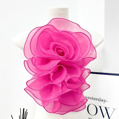 Новый многослойный шифоновый цветок-роза плиссированный DIY 3D цветок на грудь пышный ручной работы украшение для одежды корсаж