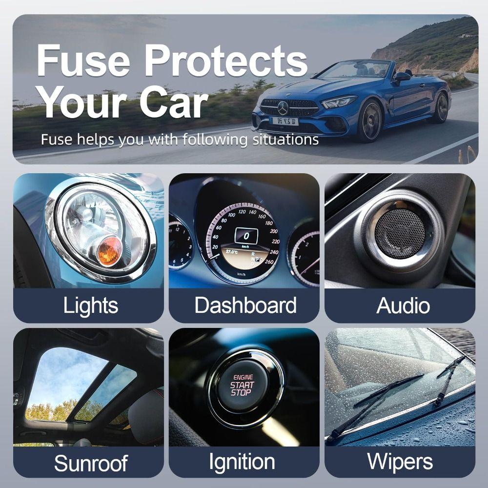 Набор 100 шт. автомобильных предохранителей повышенной прочности, ассорти, коррозионностойкий набор предохранителей, автомобильные предохранители, универсальный