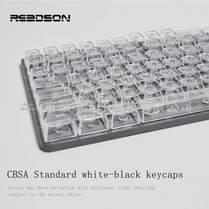 Universal Transparent Mechanical Keyboard Keycap Set: High Light Transmittance, Fits 61/68/87/98/104/132 Key Models