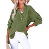 Fashion Spring and Autumn Pleated Button-up Long-sleeved Solid-color Top Women's Shirt, Loose Cotton Jumper