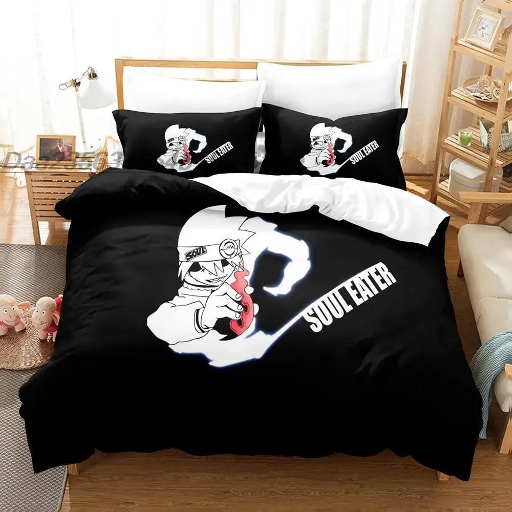 Комплект постельного белья Soul Eater Single Twin Full Queen King Size Bed Set Adult Kids Bedroom Duvet cover Sets 3D Print Anime Bed Sets