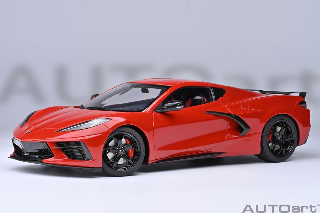 AUTOart Scale Chevrolet Corvette Stingray Z51 Red Finished Product 1/18 (C8)