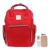 Diaper Backpack Large Capacity Waterproof Multi Pockets Travel Mummy Bag with Hanging Straps Red