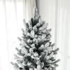 Snowy Christmas Tree 225cm with 988 Branches and Steel Base for Indoor Use with Automatic Opening