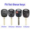 Чехол для ключей от машины с 2 3 кнопками, брелок для Lexus RX 330 Is200 для Toyota Avensis Yaris Camry 30 RAV4 Land Cruiser 120 Prado Corolla Land Cruiser