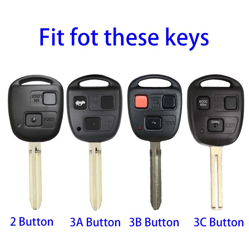 Чехол для ключей от машины с 2 3 кнопками, брелок для Lexus RX 330 Is200 для Toyota Avensis Yaris Camry 30 RAV4 Land Cruiser 120 Prado Corolla Land Cruiser
