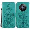 For Realme 12 5G/12x 5G Case Wallet Flower Imprint Phone Cover with Foldable Stand