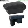 For Toyota Hilux Car Armrest Box Modification Retrofit Parts Storage Box with USB LED Leather Arm Rest Center Console