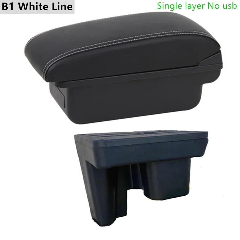 For Toyota Hilux Car Armrest Box Modification Retrofit Parts Storage Box with USB LED Leather Arm Rest Center Console