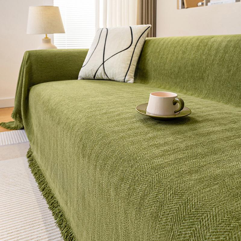 Chenille Herringbone Pattern Sofa Towel Cover Cloth Non-slip Sofa Cushion Universal Premium Feeling Full Cover Universal Cover Cover Blanket