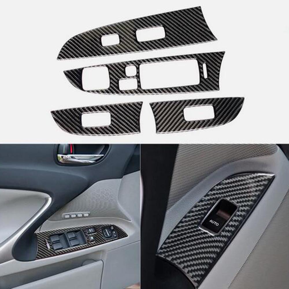 Накладка панели переключателя окна из углеродного волокна на левой стороне водителя для Lexus