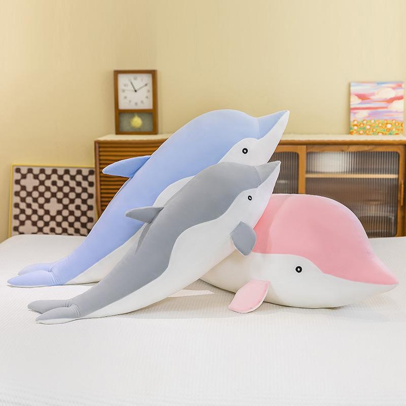 Dolphin Plush Toy Sleeping Pillow Children's Gift Cartoon Soft Marine Life Large Doll