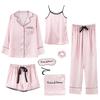 7 Pcs Woman Pajama Set Nightdress+Top+Long Short Pant Set Striped Sexy Female Pajamas