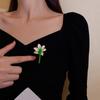 Emerald Zircon Lotus Tassel Brooch for Women - Fashionable, Statement Wedding Dinner Accessory Corsage