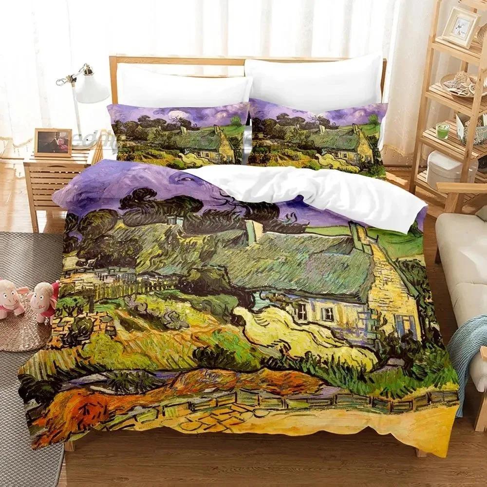 3D Print Van Gogh Bedding Set Single Full Queen King Size Bed Set with Pillowcase Bedroom Duvet Cover Set