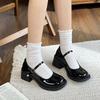 British College JK Uniform Small Man Small Leather Shoes Black High Heel Patent Leather Mary Jane Shoes Women's 2025 New