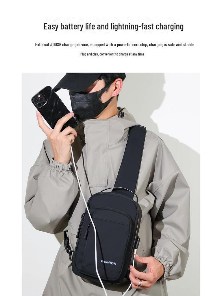 High-End Fashion Unisex Motorcycle Messenger & Chest Bag - Trendy, Waterproof, Travel & Commute Shoulder Bag