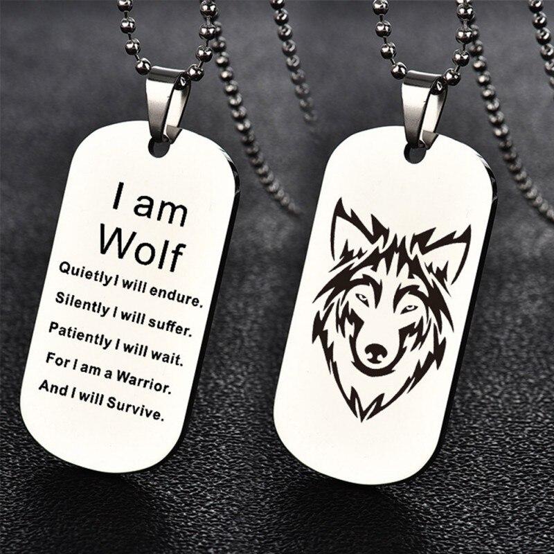 Модное мужское ожерелье с кулоном в виде головы волка из нержавеющей стали, аксессуары, черный брелок, подарок для бойфренда, мужа