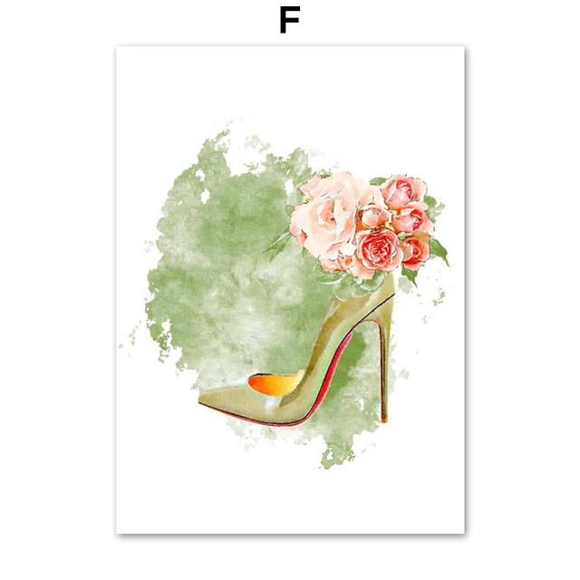 Парижские духи, плакаты на скандинавскую тему, принты, бутылка, цветочная сумочка, модная художественная живопись на холсте для девочек, настенные панно для декора гостиной, без рамки